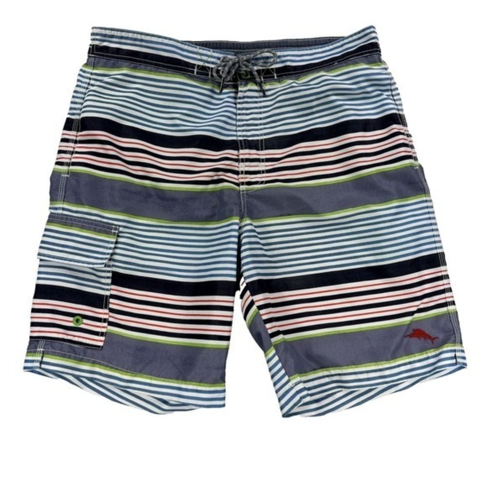 Mens Tommy Bahama Relax Board Shorts Swim Trunks Multicolor Striped Sz M Lined